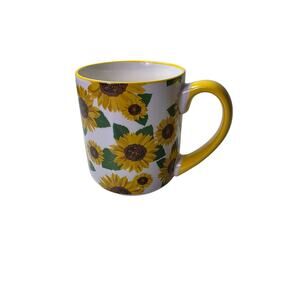 10 STRAWBERRY STREET Yellow Sunflower Floral Ceramic Coffee Mug
